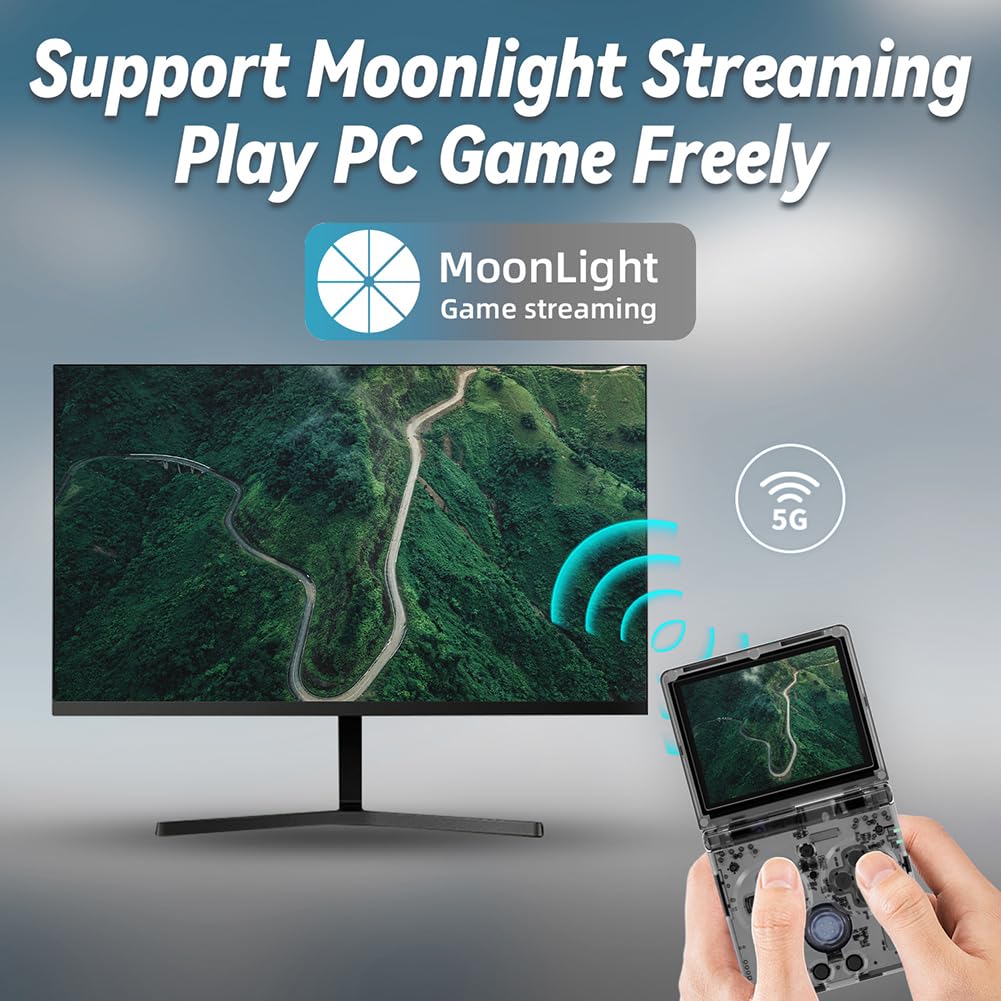 JUCHRZEY Console Portatile for ANBERNICs RG35XXSP, Schermo IPS da 3,5 Pollici, Giocattolo Retro da 64G con Supporto Streaming, WIFI, Bluetooth e Uscita HDMI for TV