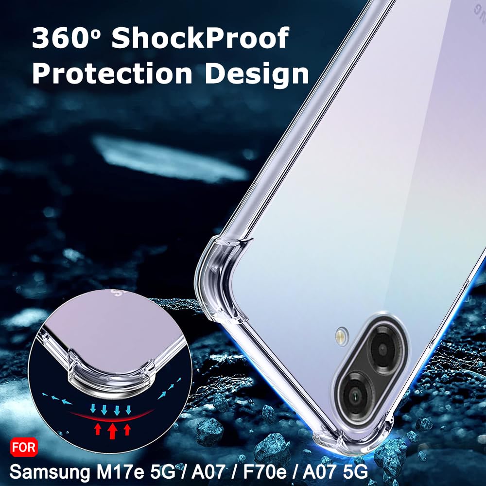 TheGiftKart Transparent Crystal Clear Back Cover Case for Samsung Galaxy M17e 5G / A07 / F70e / A07 5G | Shockproof Soft TPU Case | Cushioned Edges for Ultimate Protection Cover (TPU, Transparent) — Amazon image 4