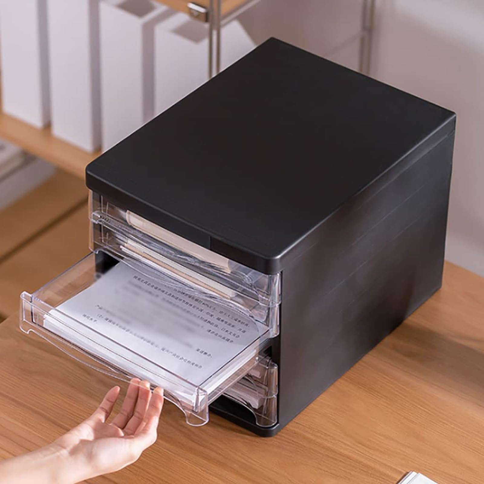 Organizador Escritorio Archivador De Plástico PP Transparente Con 5 Cajones Para Escritorio, Ideal Para Oficina