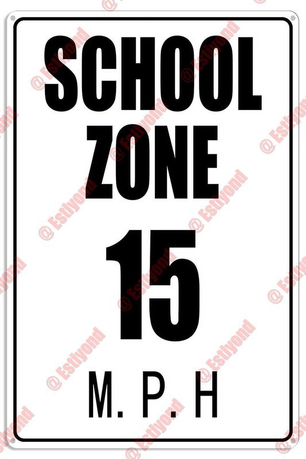 School Zone Speed Limit Caution Warning Notice Aluminum Metal Sign 8"X12"