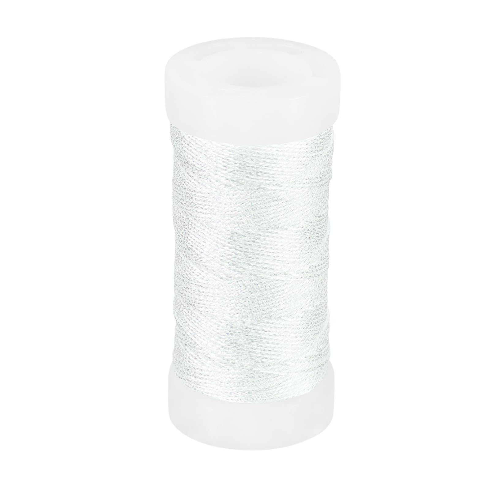 PATIKIL Metallic Thread, 46 Yards Embroidery Thread for Sewing Machine Hand Embroidery DIY Crafts Needlework Gift Wrapping Jewelry Making Decoration, White