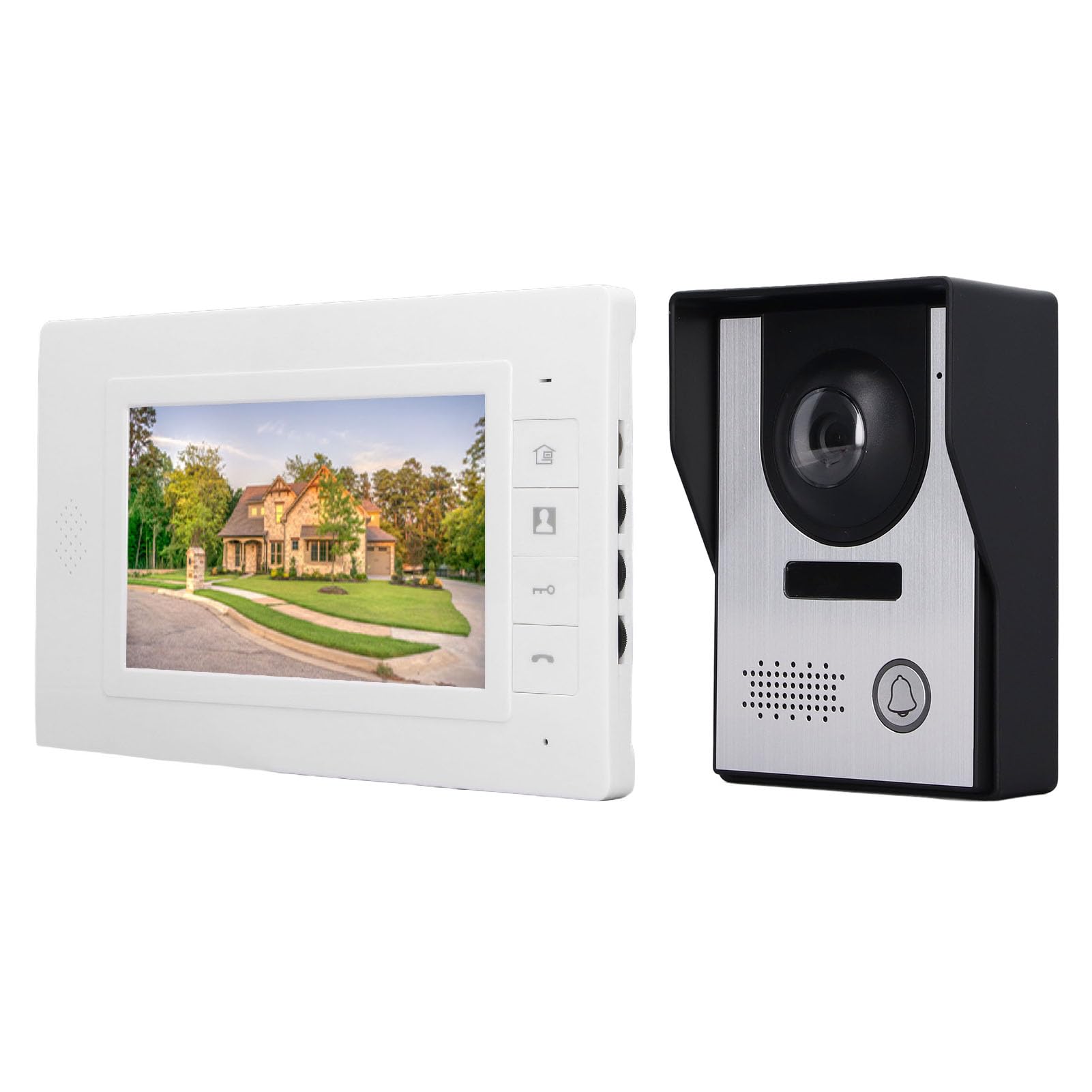 con intercomunicador bidireccional y visión Nocturna, Monitor Interior con Pantalla TFT de 7 Pulgadas y función de desbloqueo - Kit de Timbre con Video de 7 Pulgadas y de