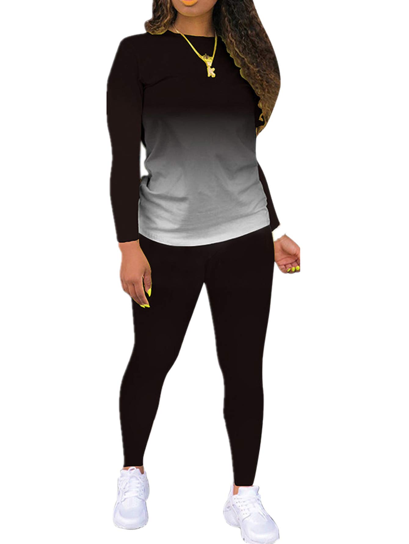 Tie Dye Sweatsuit for Women 2 Piece Outfits Plus Size Casual Long Sleeve Tops and Pants Jogging Suits Loungewear Sets