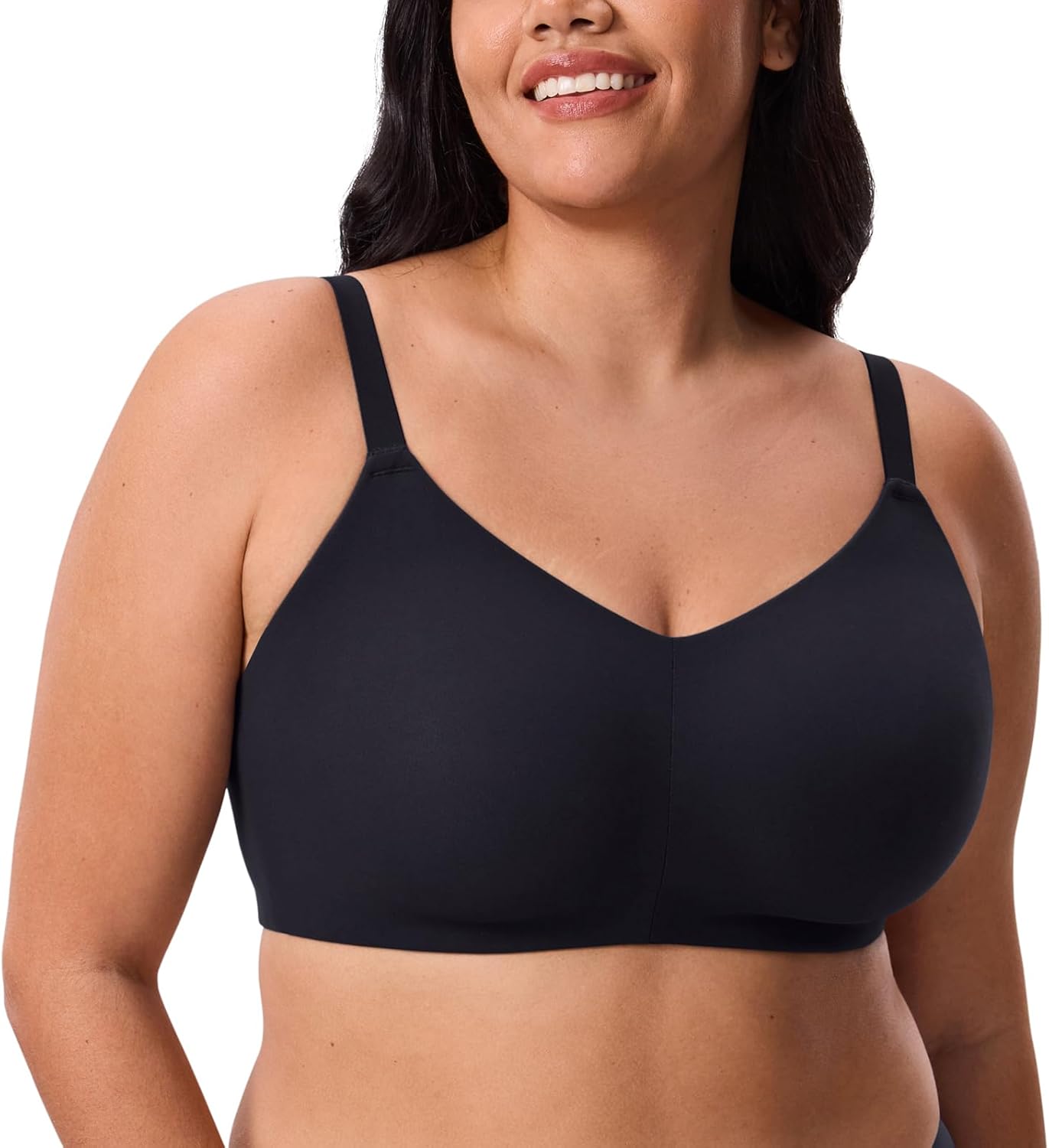 DELIMIRA Women's Inbarely Lift Wireless Bras No Padding Full Coverage Plus Size Seamless Everyday Tshirt Bra