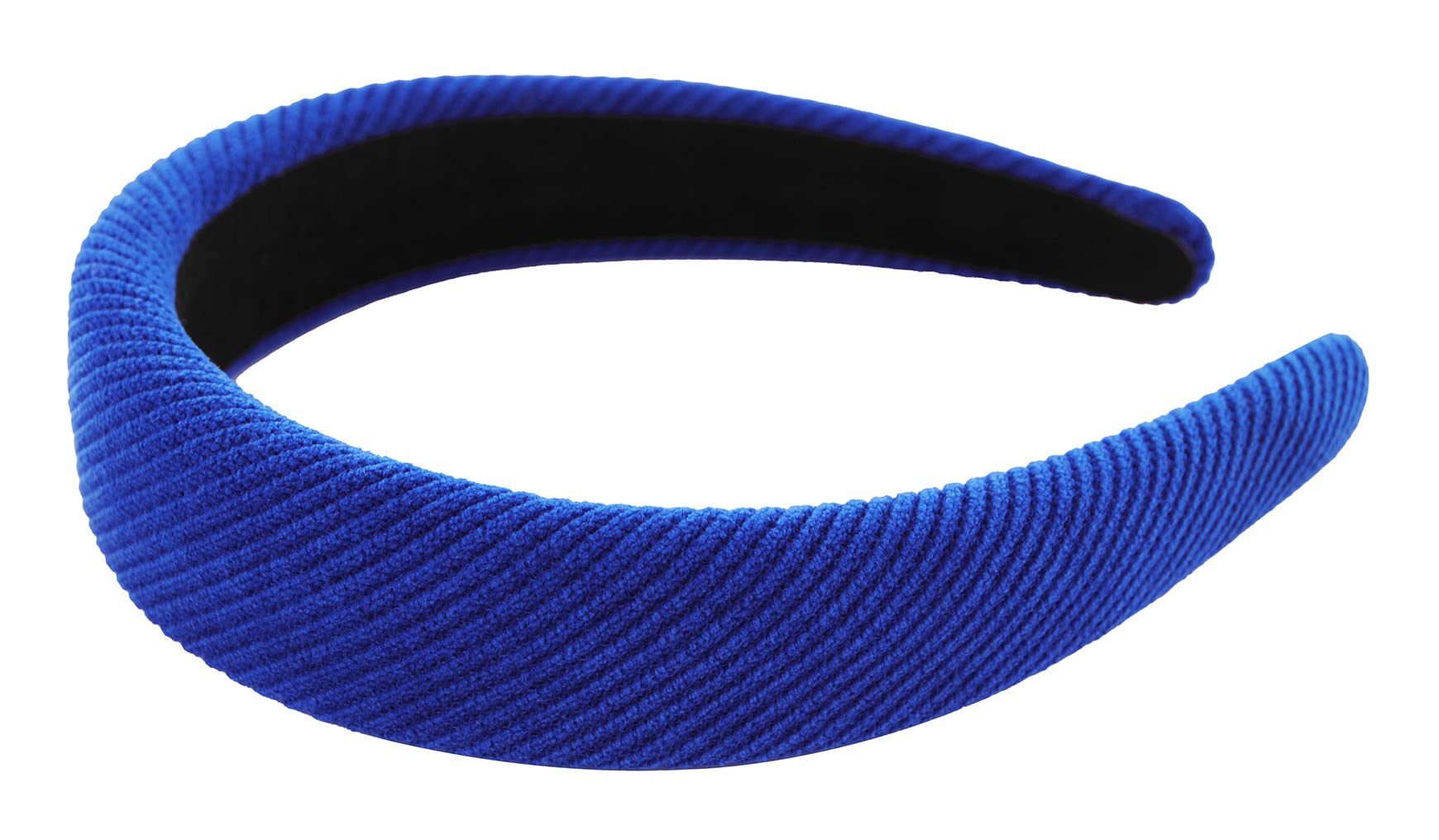 axy HRK5A Wide Headband with Fabric Padded Corduroy - Beautiful Headband Hair Accessories (Blue) - Image 3