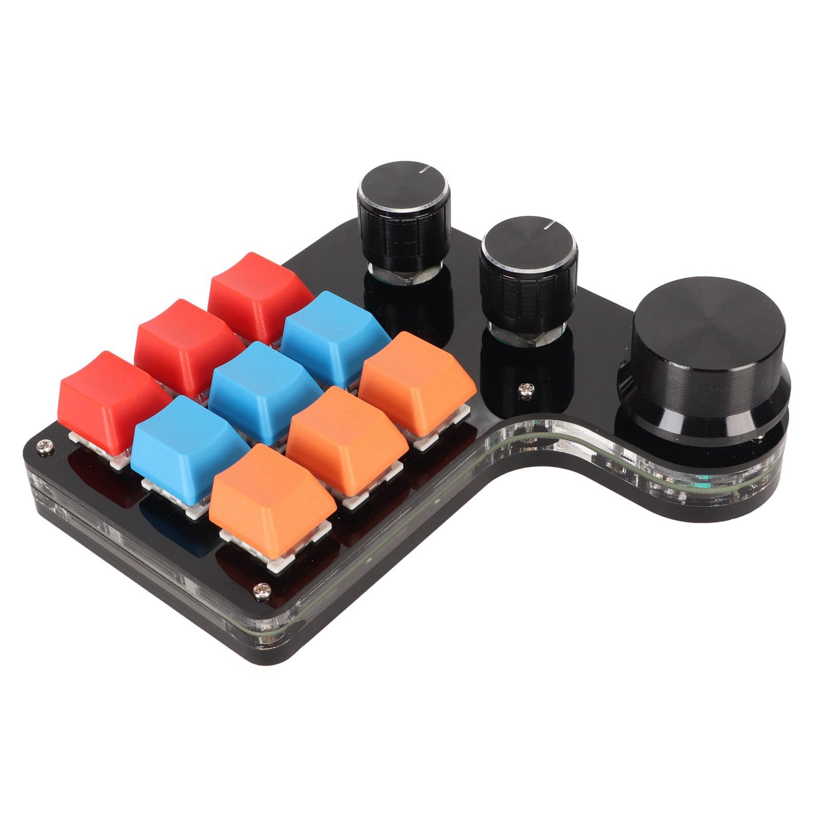 Tastiera Programmabile a 9 Tasti, Tastiera da Gioco Meccanica Mini Macro con 3 Manopole per Ufficio, Progettazione Grafica, Editing Video
