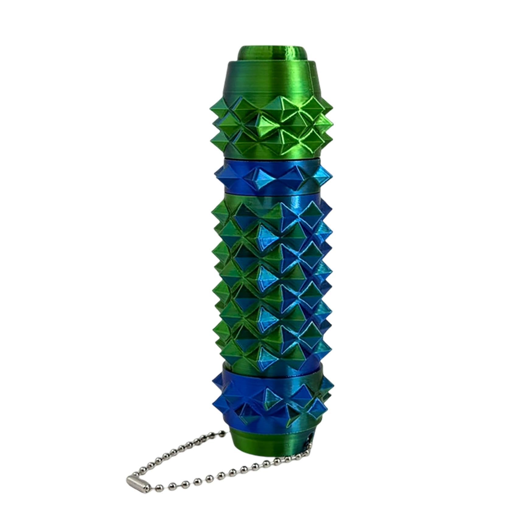 Little Ouchies 6-in-1 Pain Fidget Toysfor Adults, Pain Stim Fidget with Clicker, Spinner, Maze, 3D Printed Spin Spiky Grippie Keychain, Suitable for Stress Relief & Focus, Novelty Gifts (Green)