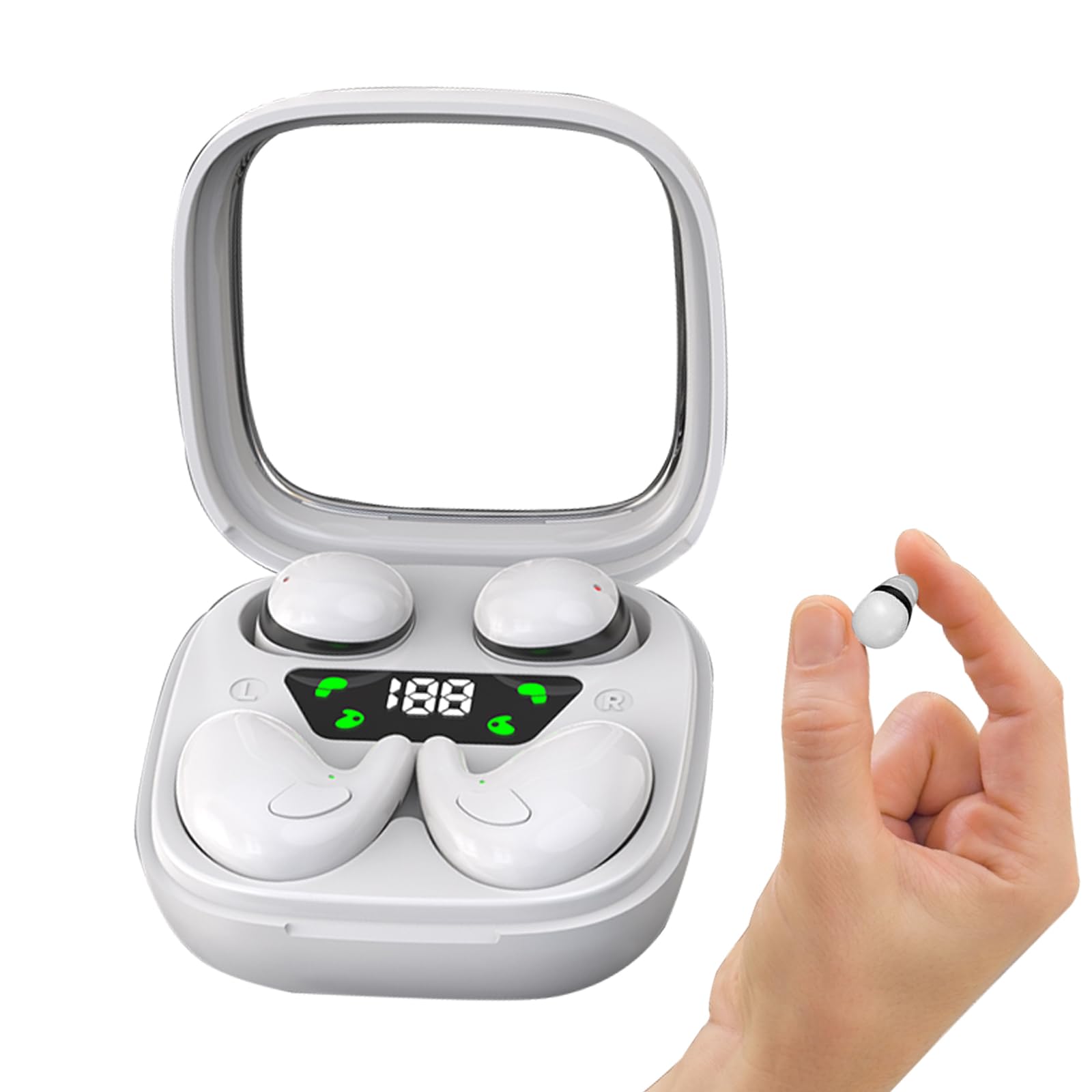 2 pares de mini auriculares para dormir con Bluetooth, inalámbricos, pequeños, invisibles, para orejas pequeñas, auriculares para dormir de lado, inalámbricos, auriculares en el oído