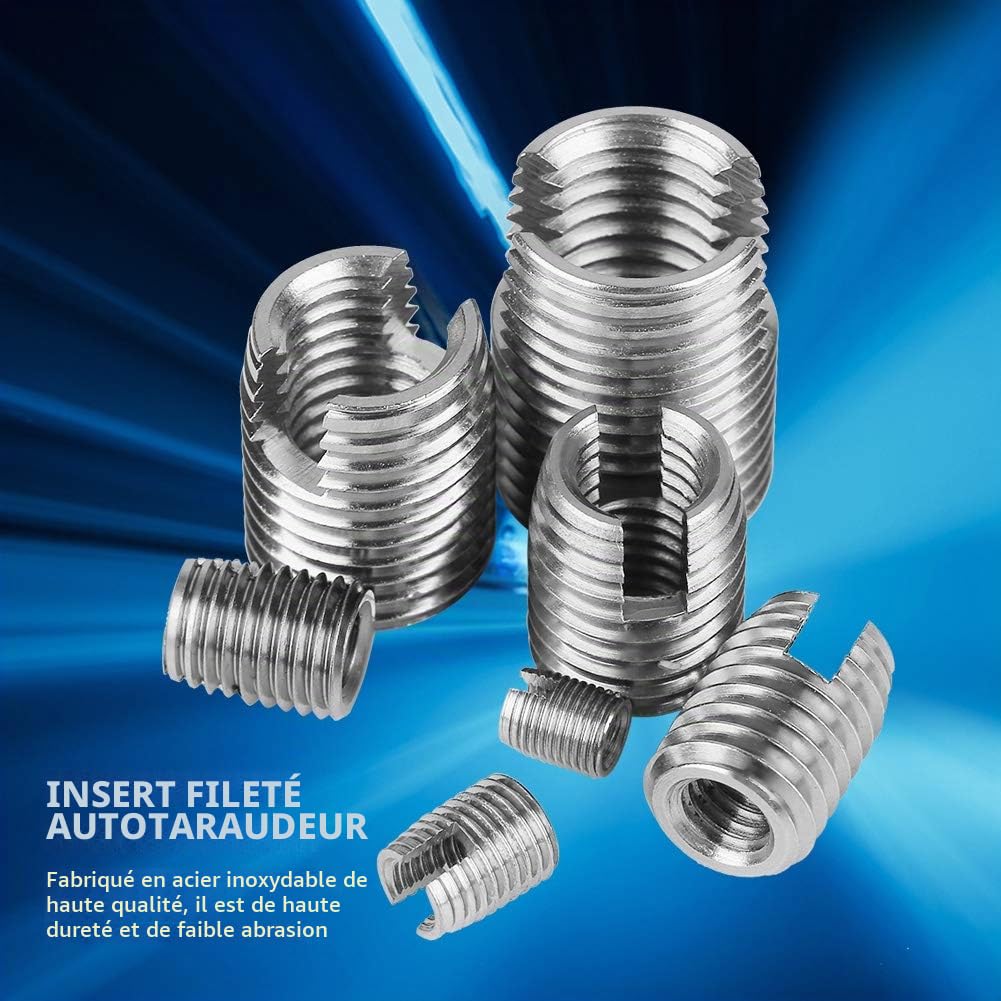 50Pcs Filetage Intérieur En Acier Inoxydable Filetage Auto-Taraudeur Inserts Filetés Renforcer l'Outil De Réparation