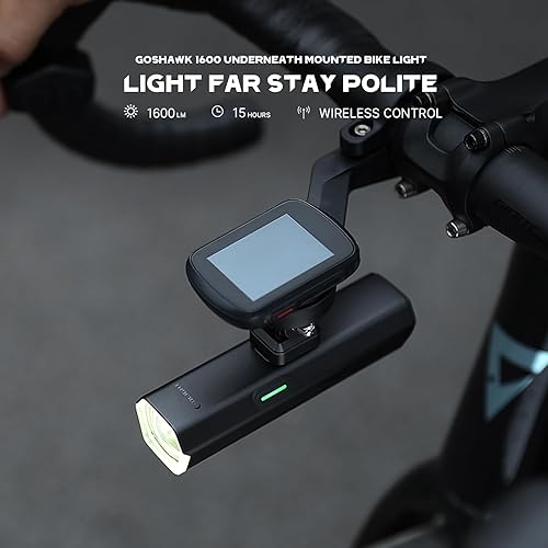 Miniatura 2 de OLIGHT Goshawk 1600 - Luz recargable para bicicleta, 1600 lm y 580 pies, tiro máximo, faro de bicicleta impermeable con tipo C, control remoto,