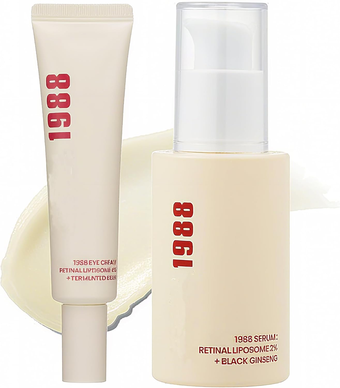 1988 Retinal Serum +1988 Eye Cream, Retinol Serum for Face & Anti Wrinkle Serums, Retinol Eye Cream for Dark Circles and Puffy Eyes, Under Eye Creams Anti Aging, Firming & Hydration, 2 PCS