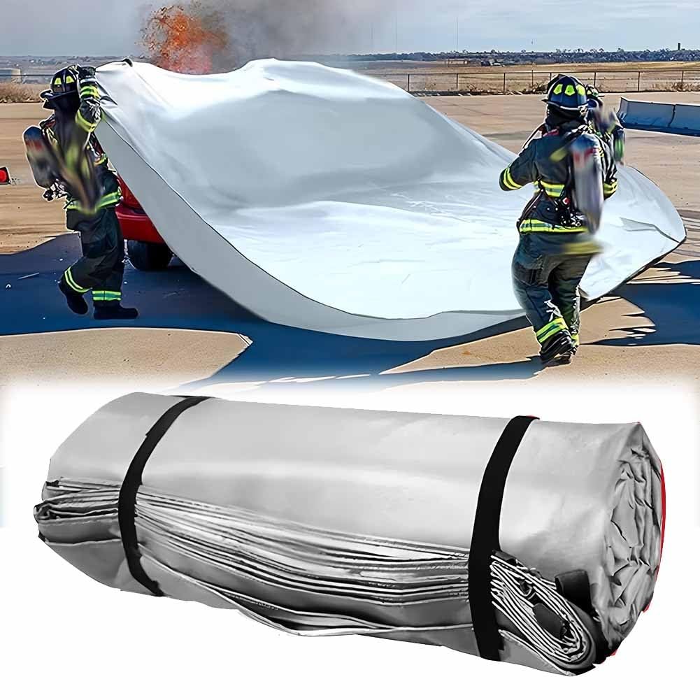 Manta ignífuga de Emergencia para Accidentes de tráfico: una Manta ignífuga de Alta Densidad Apta para vehículos eléctricos y de Combustible, Ideal para Incendios de automóviles.