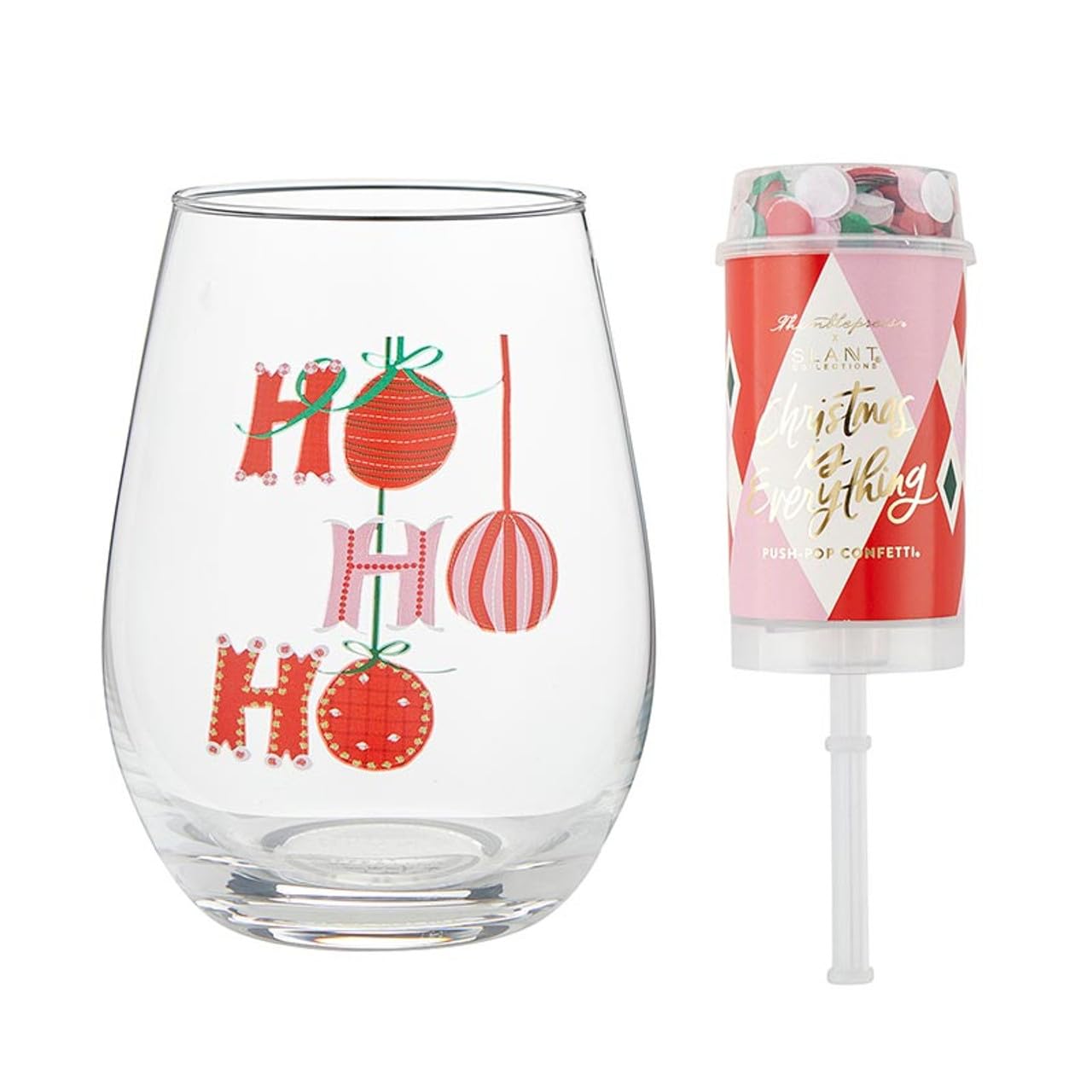 Verre à vin sans pied Ho Ho Ho pour partager la magie et la joie des fêtes en famille