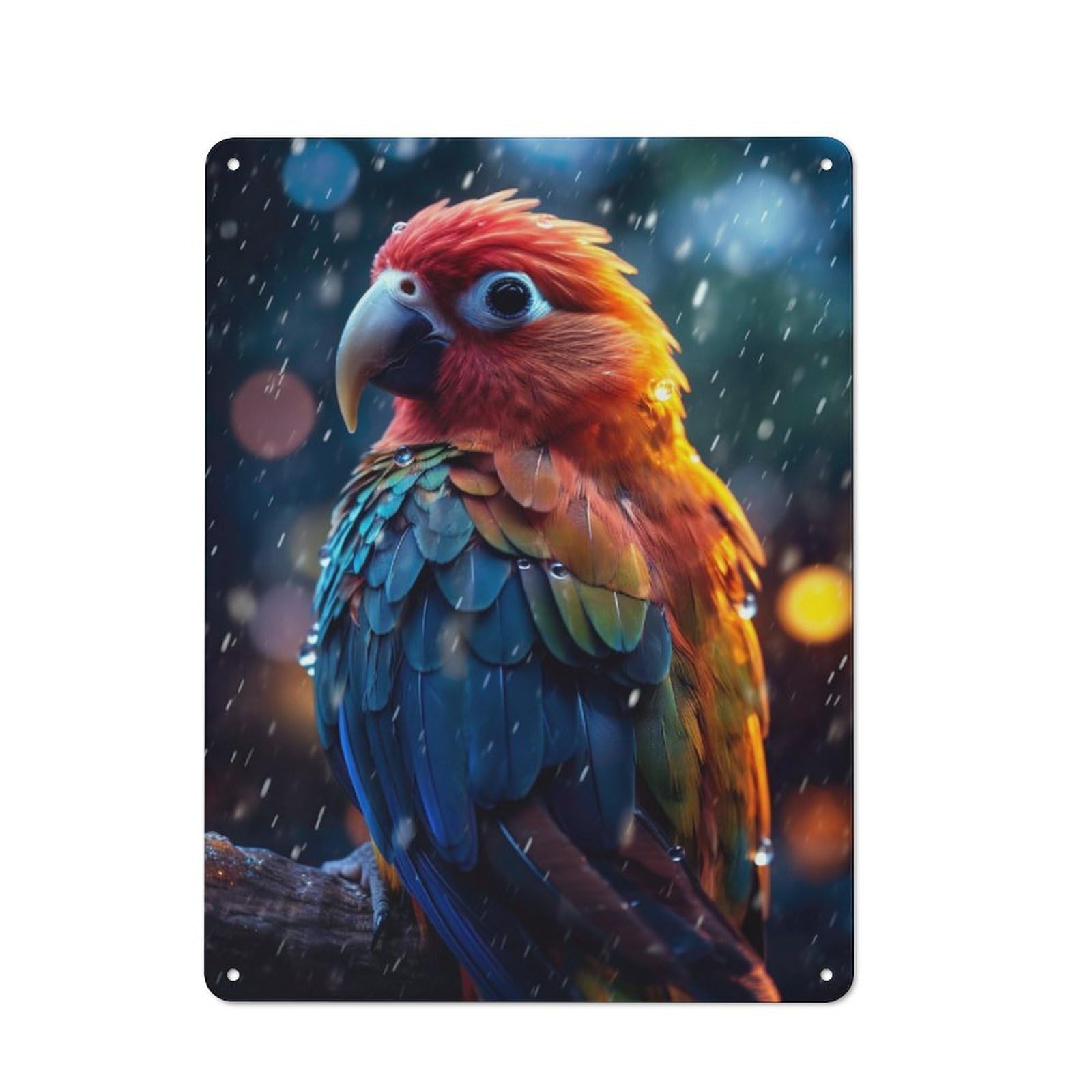 Epic Rainy Lovebird Office Metal Sign 40x30cm, Understated Office Wall Decor for Workspace, Cafe, Shop Or Desk Area