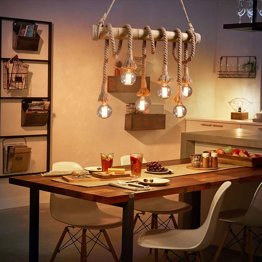 Mogu　ペンダントランプセット Amazon.co.jp : 億兆堂 ペンダントライト 麻縄ロープ 2灯 E26