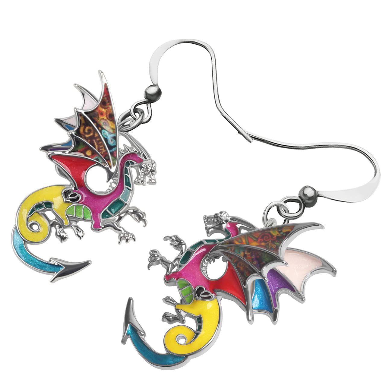 NEWEI Fantasía Pendientes Dragón Dangle Unique Dragon Joyería para Mujeres Niñas