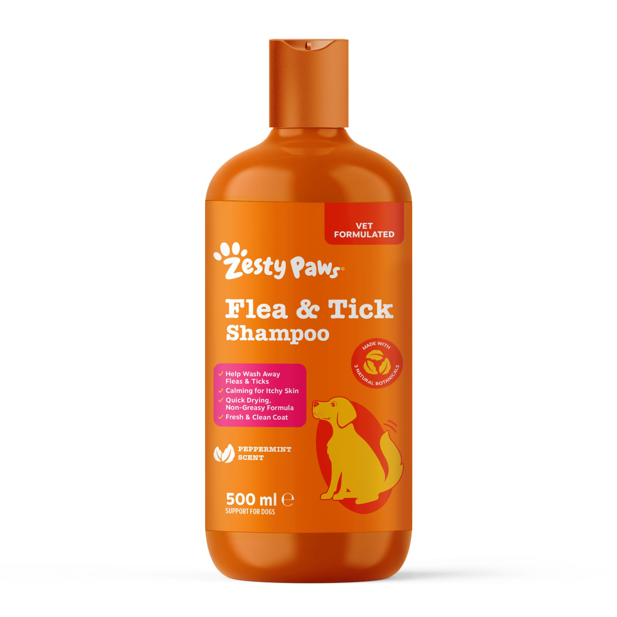 Zesty Paws Flea & Tick Shampoo for Dogs | Naturally Deters Pests & Eggs, Soothes Itch & Irritated Skin, Supports Healthy Coat | With Cedarwood, Clove, Rosemary & Peppermint Oil, 500ml โ image 1