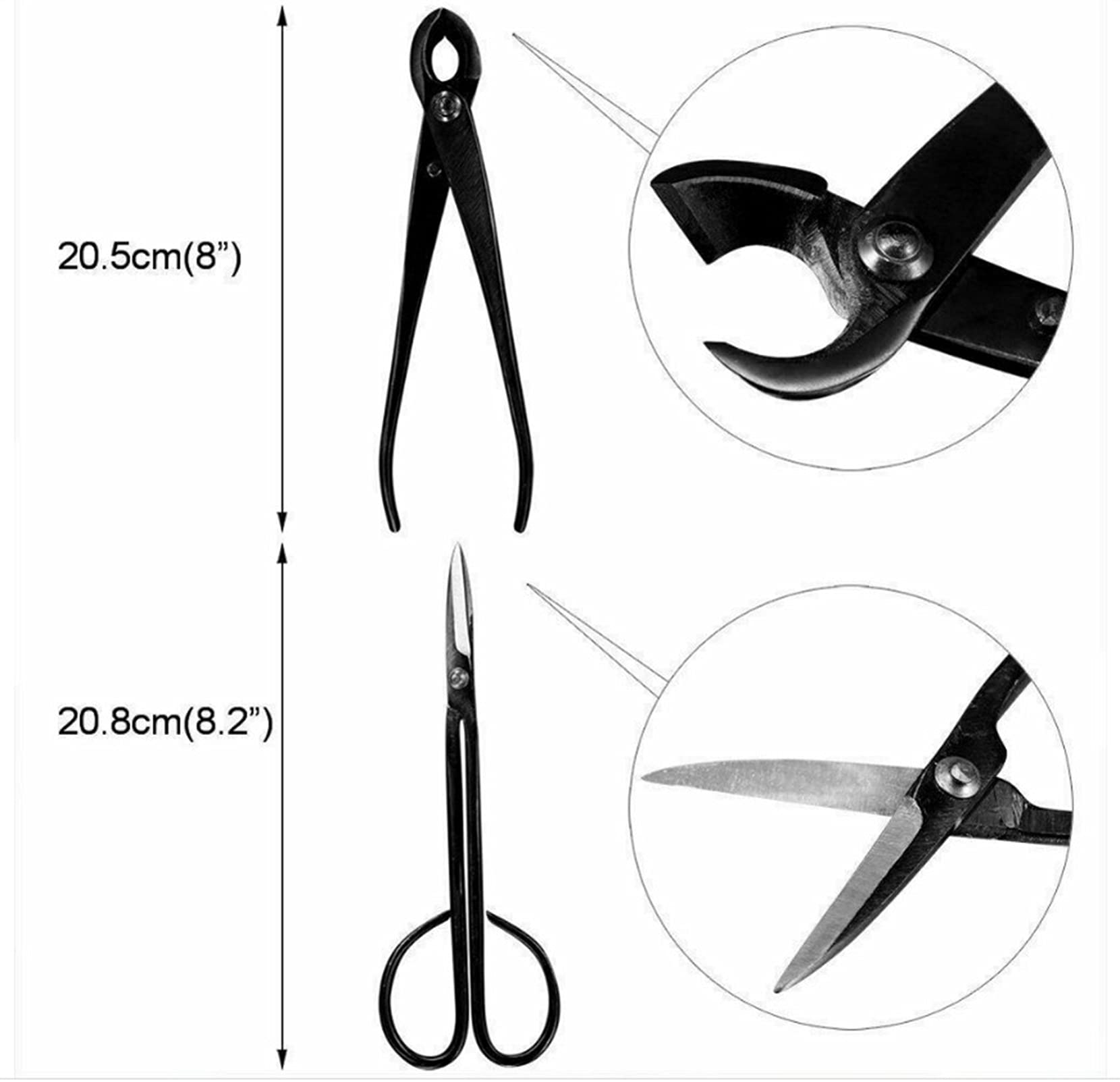 Set di Attrezzi per Bonsai, Professionale 15 Pezzi Pinze per Taglio a Forbici in Acciaio Inossidabile Set di Utensili per Giardinaggio con Foglia di germoglio, set di cesoia in acciaio al carbonio