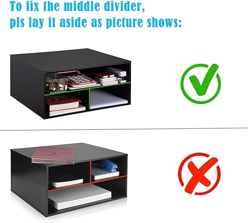 Miniatura 3 de eMerit - Estantería de pie para impresora con organizador de papel de escritorio de madera para el hogaroficina, elevador de impresora, 2 neumáticos