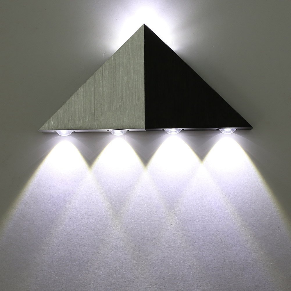 YUANZ Up and Down Wall Lamp,5W Indoor Modern Wall Wash Lights Modern Triangle Shape Neon LED Lamps for Bedroom Living Room Bar Hallway Porch (White)