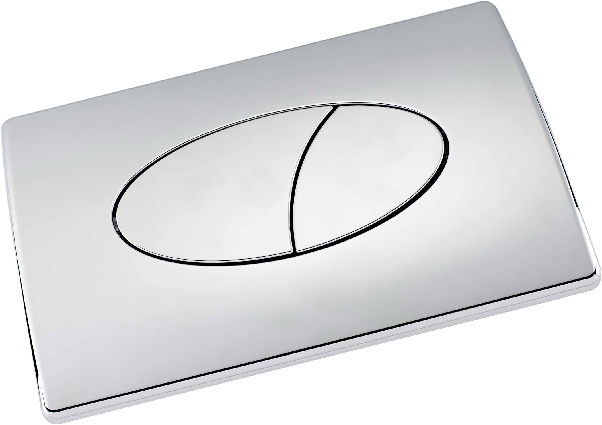 Excel Home Toilet Flush Button Replacement - Dual Button Toilet Flush Plates - Pneumatic Technology - Fingerprint Resistant Compatible with Air Houses - Oval Push Button Design (Chrome)