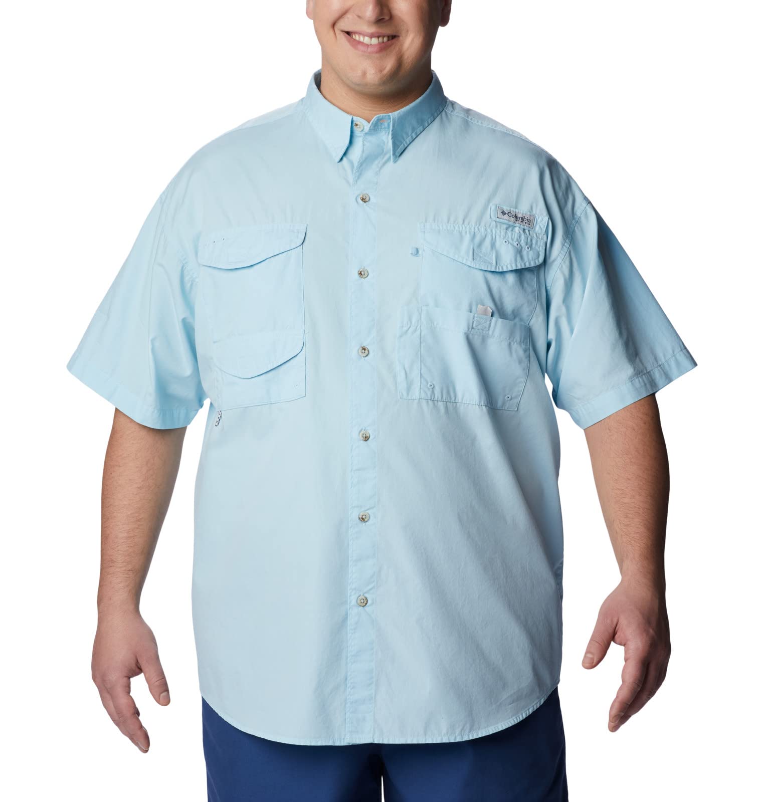 Columbia Sportswear Bonehead Short Sleeve Shirt Small Spring Blue