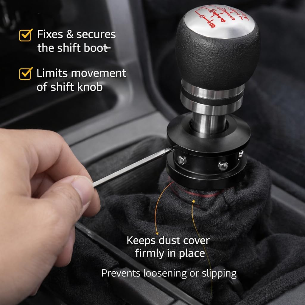 Aramox Shift Knob Limiter,Universal Car Shift Knob Boot Retainer Limiter Shifter Shifting Head Buckle Stopper(Black)