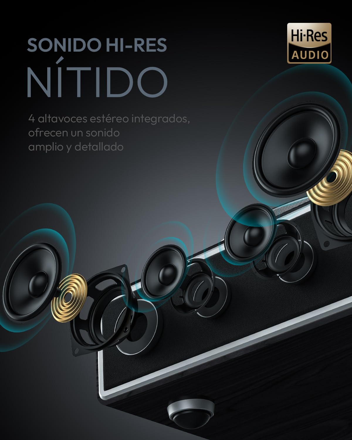Qlearsoul One-Q Tocadiscos de Vinilo Todo-en-Uno con Bluetooth 5.4, Tocadiscos HiFi con Altavoces Integrados, Preamplificador de Fono, Cartucho AT-3600L, 33/45 RPM, Apagado Automático
