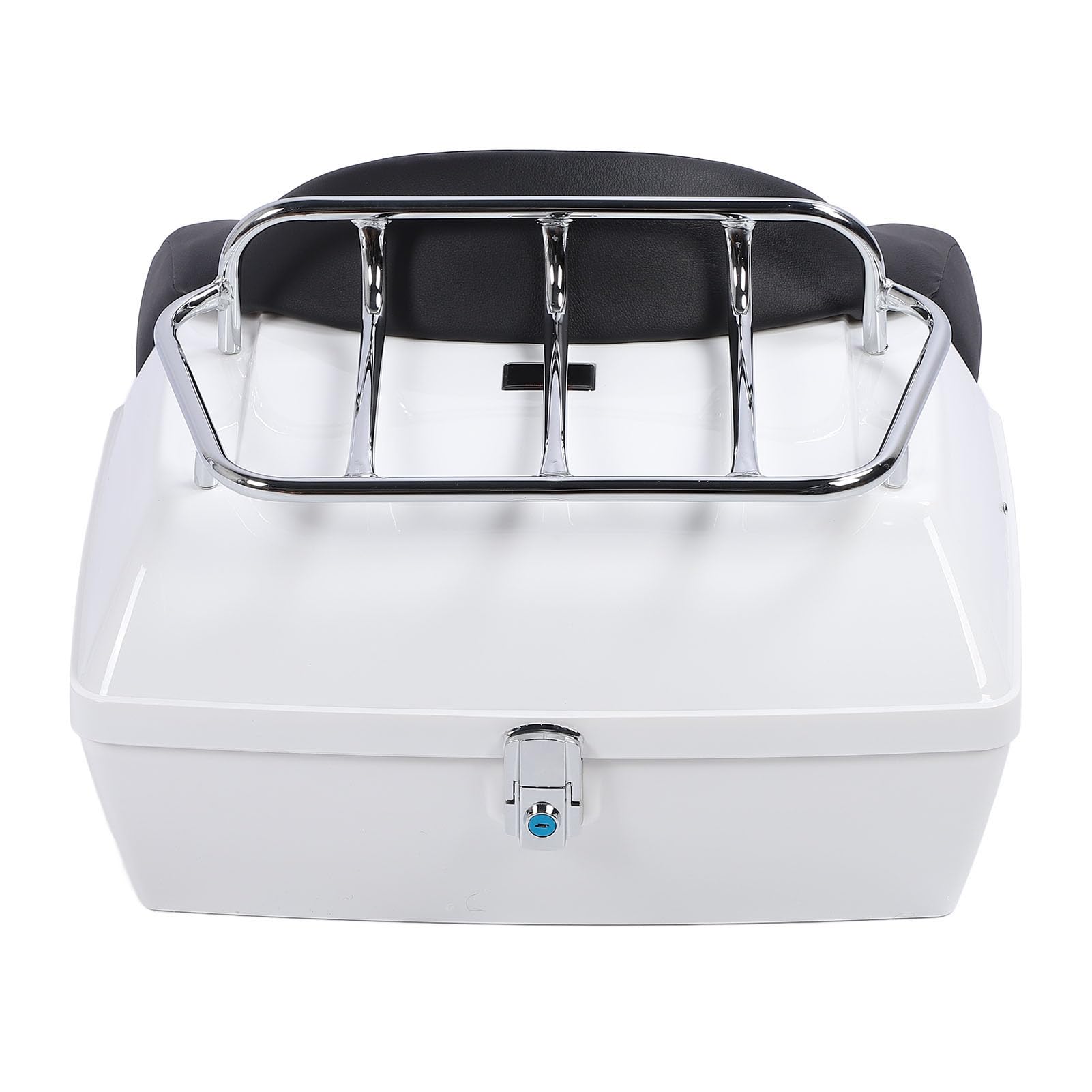 Bauletto Posteriore per Moto Baule Universale Resistente All'acqua da 48 Litri per Caschi Bagagli in Plastica ABS Design Durevole (WHITE)