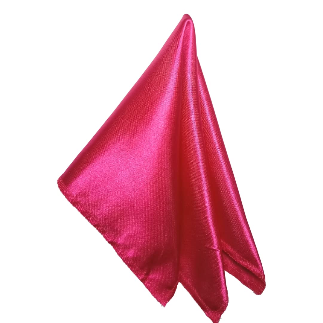 young arrow Satin Pocket Square for Men, Wedding Handkerchief for Suits, Blazers & Tuxedo Men's Pocket Square (Dark Pink)-picture-26