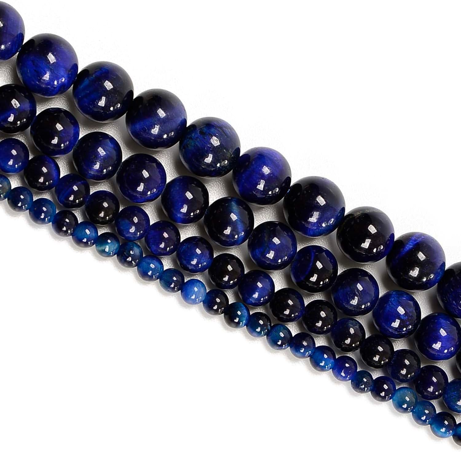 NCB 100pcs Original Natural Stone Beads Gemstone Round Loose Beads 6mm 8mm 10mm (Sapphire Tiger's Eye, 10mm 100Beads) - Image 5