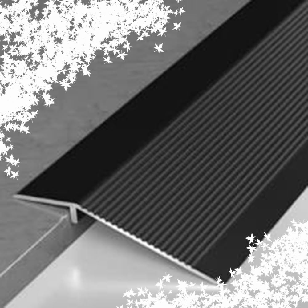 Striscia di transizione del pavimento in alluminio, rampe di soglia da 35,4 pollici for porte, sedie a rotelle, riduttore della soglia della porta, rivestimento del bordo della porta(Black)