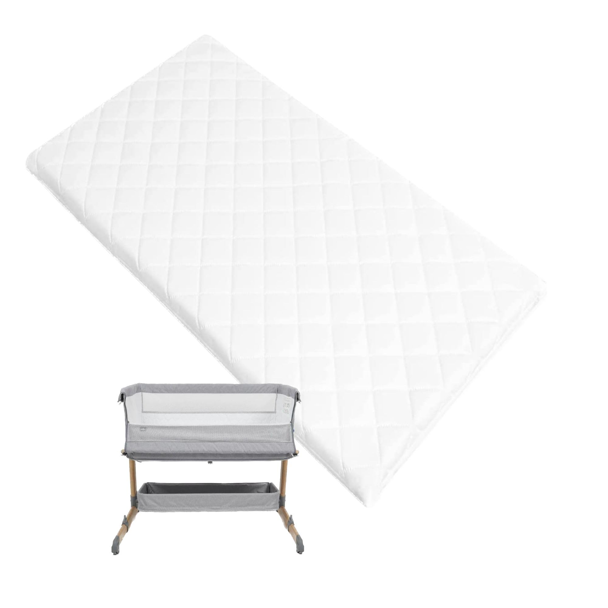 Baby Crib Replacement Mattress to fit TUTTI Bambini CoZee Bedside Travel Cot 82 x52 x 5cm Hypoallergenic Breathable Firm Foam Mattress With Removable Quilted Cover.
