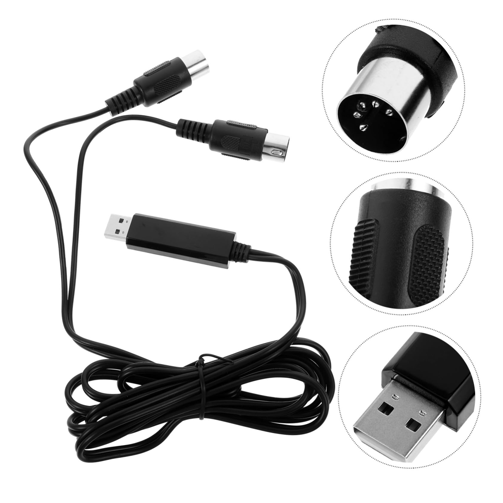Toyvian 3pezzi Cavo Midi Usb Professionale Per Tastiera e Piano Elettronico Adattatore Play Per Pc e Laptop Compatibile Con e Trasmissione Dati Veloce e Stabile