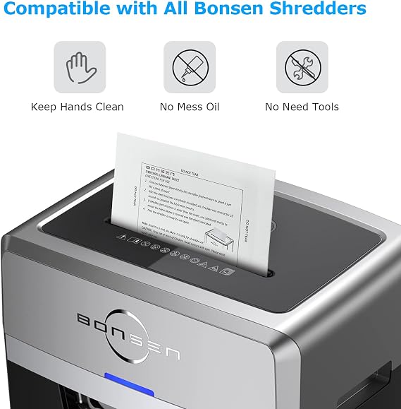BONSEN Paper Shredder Sharpening & Lubricant Sheets-Pack of 50