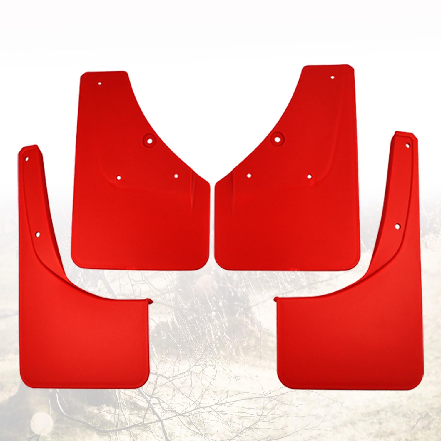 Kit 4 Bavettes Garde-boue Suzuki Jimny 2019-2025 - Noir/rouge, Sans Perçage, Protection Anti-éclaboussures - 4