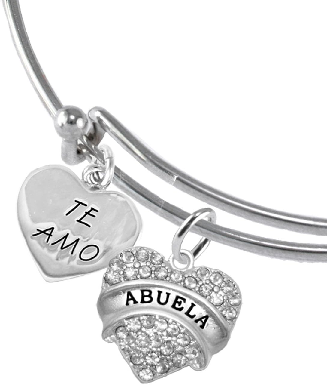 Cardinali Jewelry Te Amo Abuela Adjustable Bracelet, Hypoallergenic, Safe-Nickel, Lead, Cadmium Free