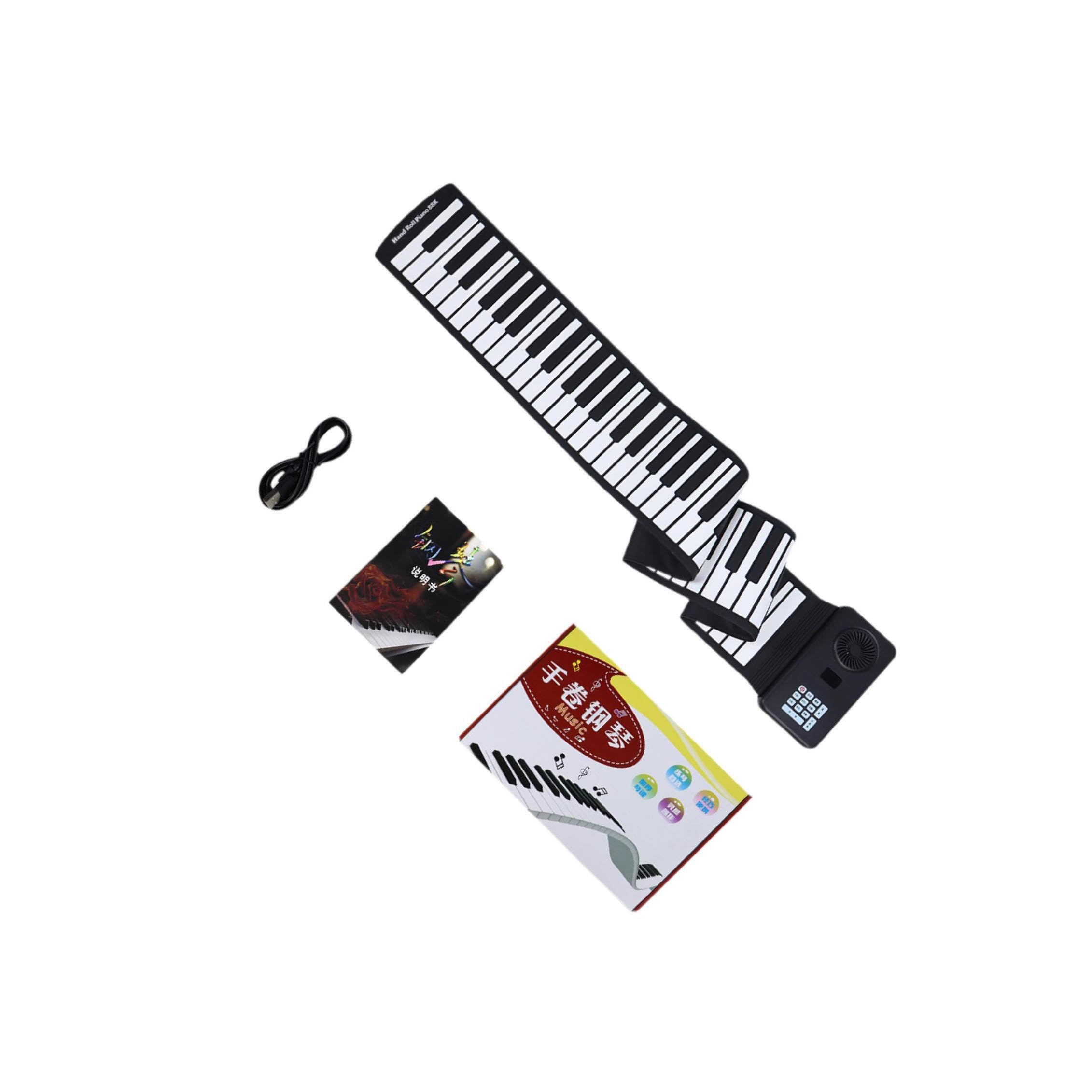 Tastiera per pianoforte a 88 tasti, arrotolabile, facile da trasportare, strumento elettrico digitale, mini tastiera per principianti, lezioni di musica, per pianoforte a mano, arrotolabile,