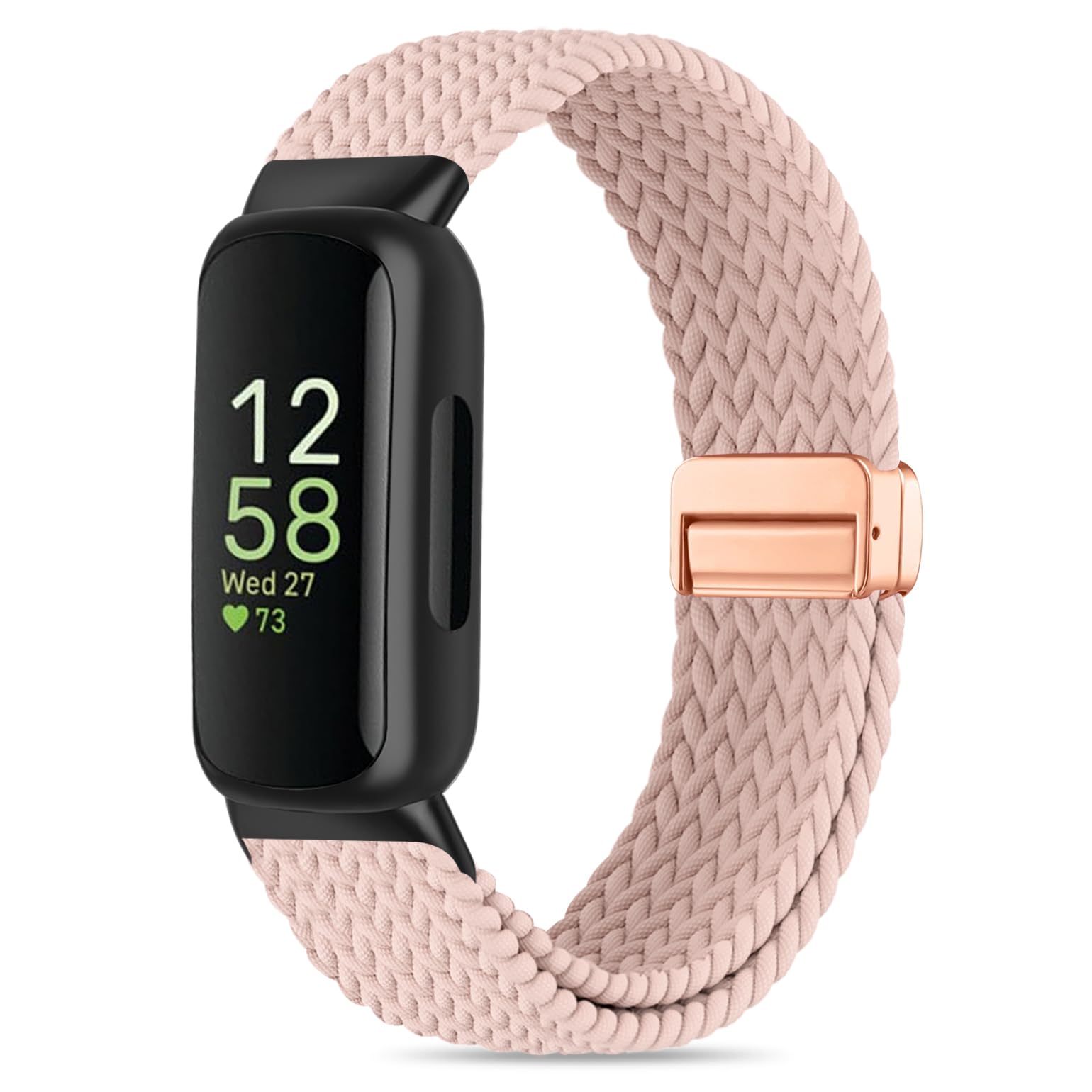 Elastic Magnetic Braided Compatible with Fitbit Inspire 3/Fitbit Inspire 2 Bands, Nylon Stretchy Sport Strap Replacement Wristband for Inspire 3/2 Women Men-image-30