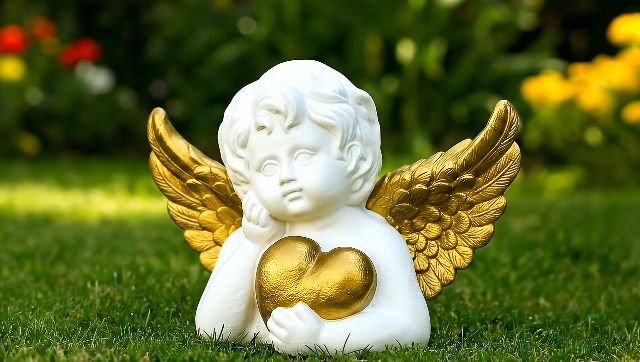 Estatua de Querubín con Corazón para Jardín 15 pulgadas miniatura 7