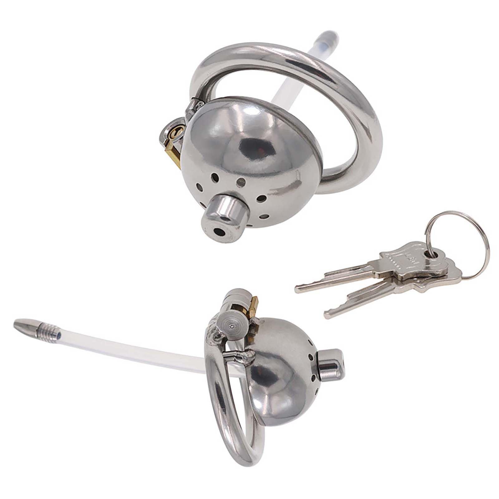 Gabbia Fitness in Acciaio Inossidabile, Anello Opzionale in 4 Misure con 1 Tubo e 1 Cintura Regolabile, Mini Set Protettivo Invisibile -A62IT