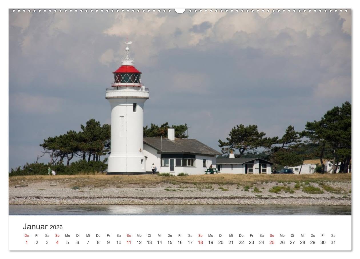 Leuchttürme und Leuchtfeuer an der Ostsee (Wandkalender 2026 DIN A2 quer), CALVENDO Monatskalender: Dänische, schwedische und deutsche Leuchttürme und Leuchtfeuer an der Ostsee