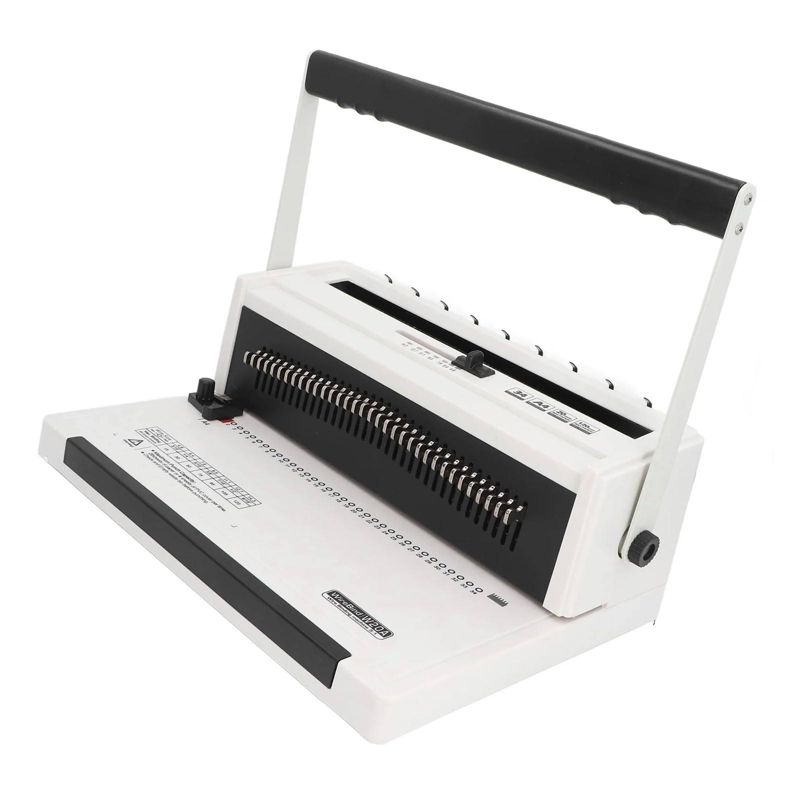 Machine de liaison de bobine électrique 3:1 Pitch manuel de trou de poinchoir pour les rapports.Lie le papier A4 avec poignée humanisée et espacement de précision.Outil professionnel d'organisateur de
