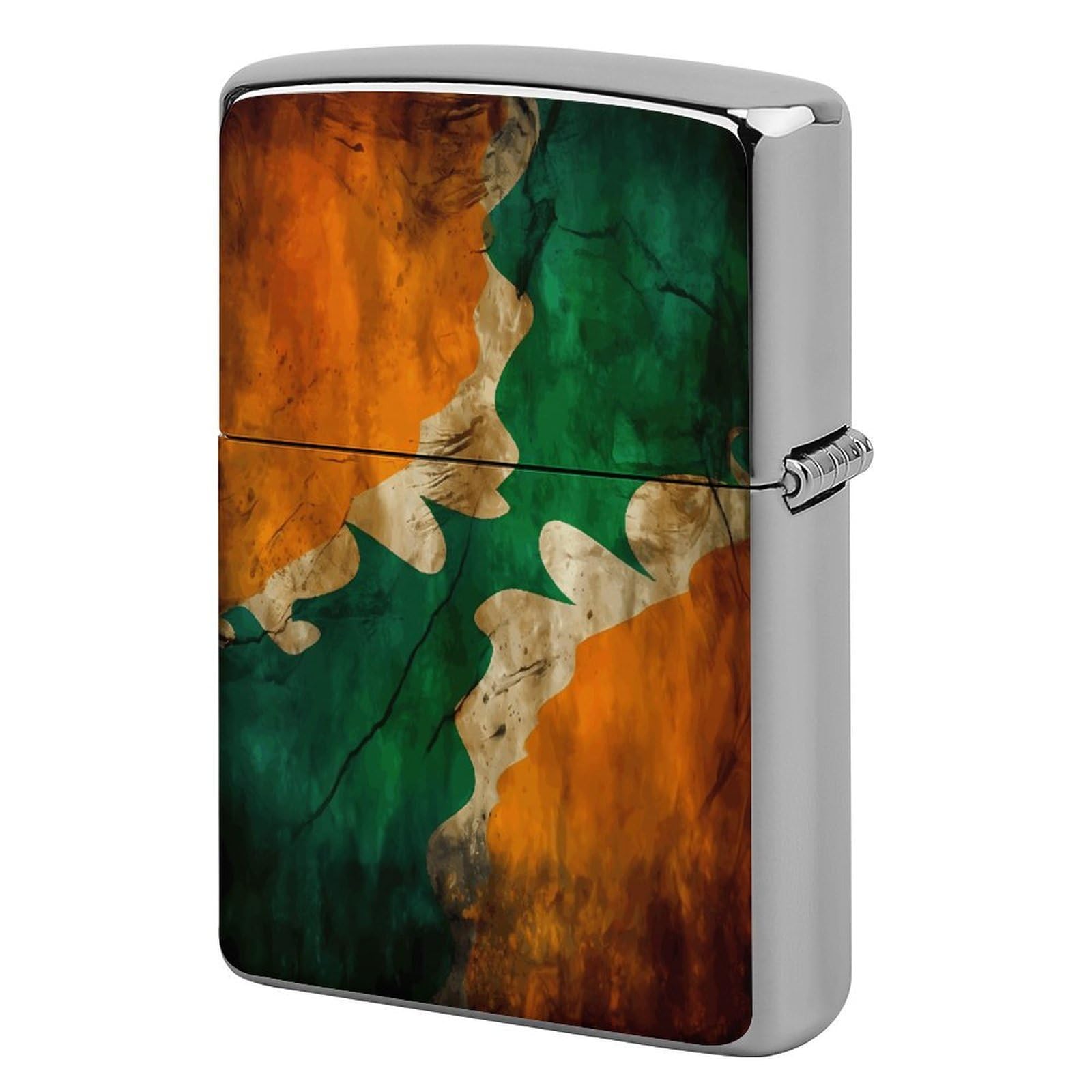 Fekiloot Style Green And Orange Pattern Lighter Case Cover Lighter Holder