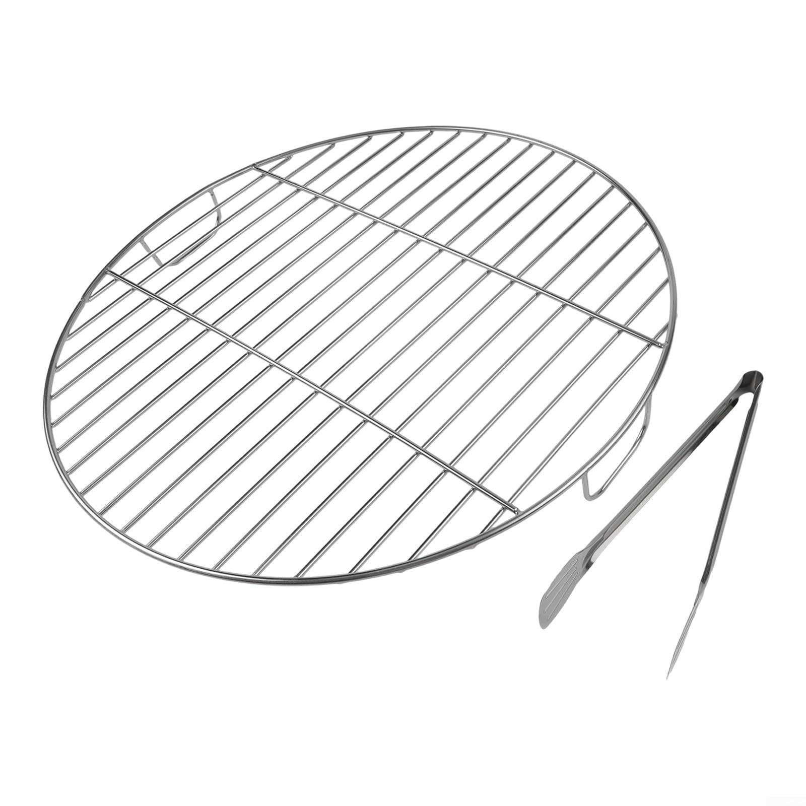 Parrilla redonda con mango para barbacoa Weber 7432 y 57 cm, pieza de repuesto de 45 cm de diámetro, resistente al calor y duradera para barbacoa al aire libre, fácil limpieza y manejo, plata (53 cm)