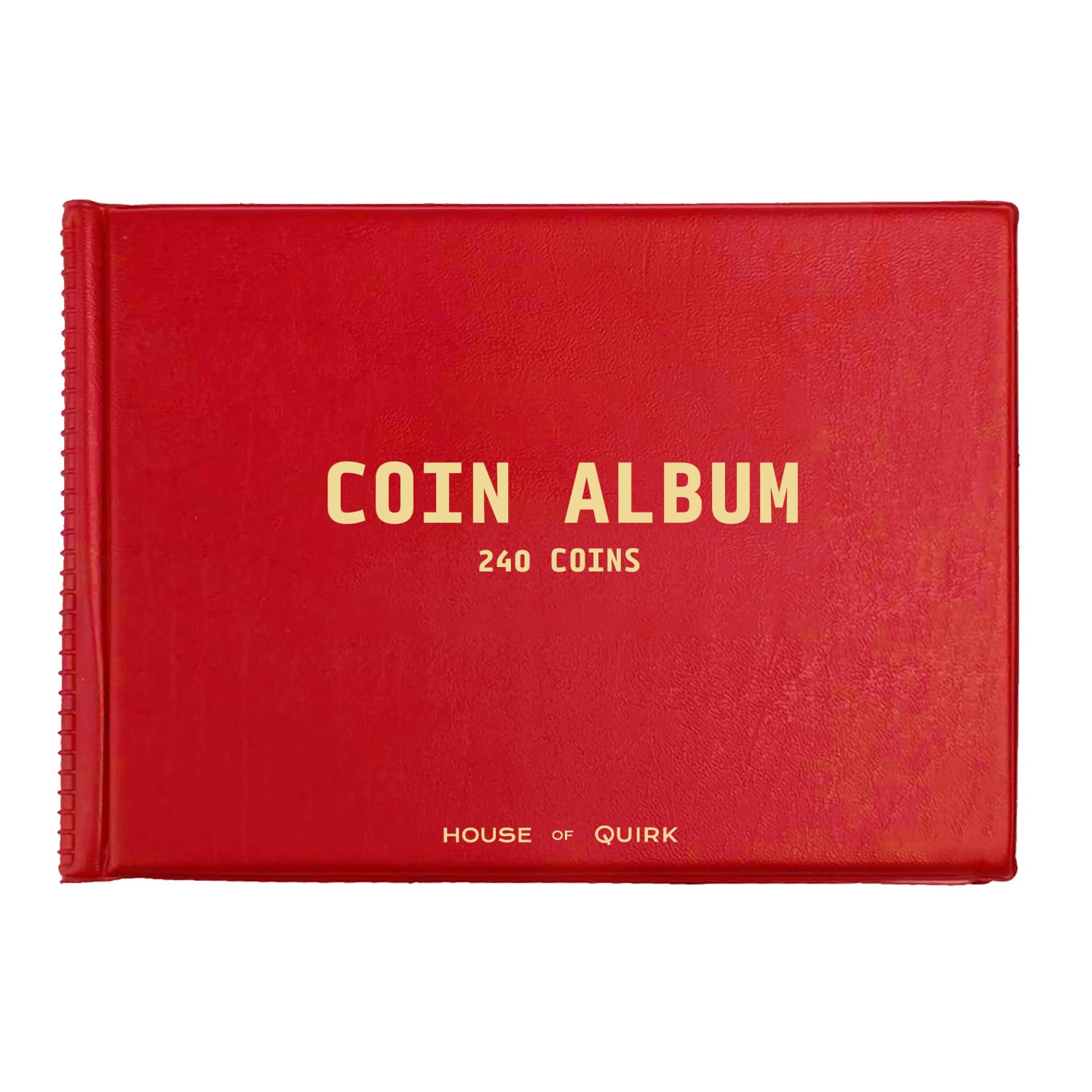 House of Quirk 240 Pockets Coin Holder Collection Coin Storage Album Book for Collectors, Money Penny Pocket - Red, Small