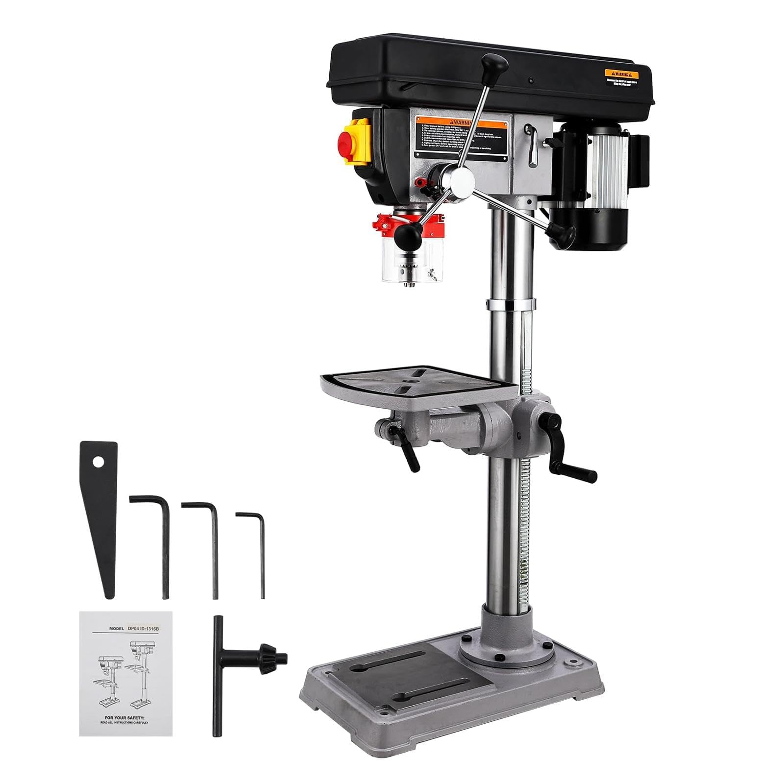 13 inch Benchtop Drill Press, 7.5 Amp 120V Pure Copper Motor, 288-3084 RPM Bench Drill Press, 0-45° Tilting Worktable, Tabletop Drilling Machine for Wood and Metal