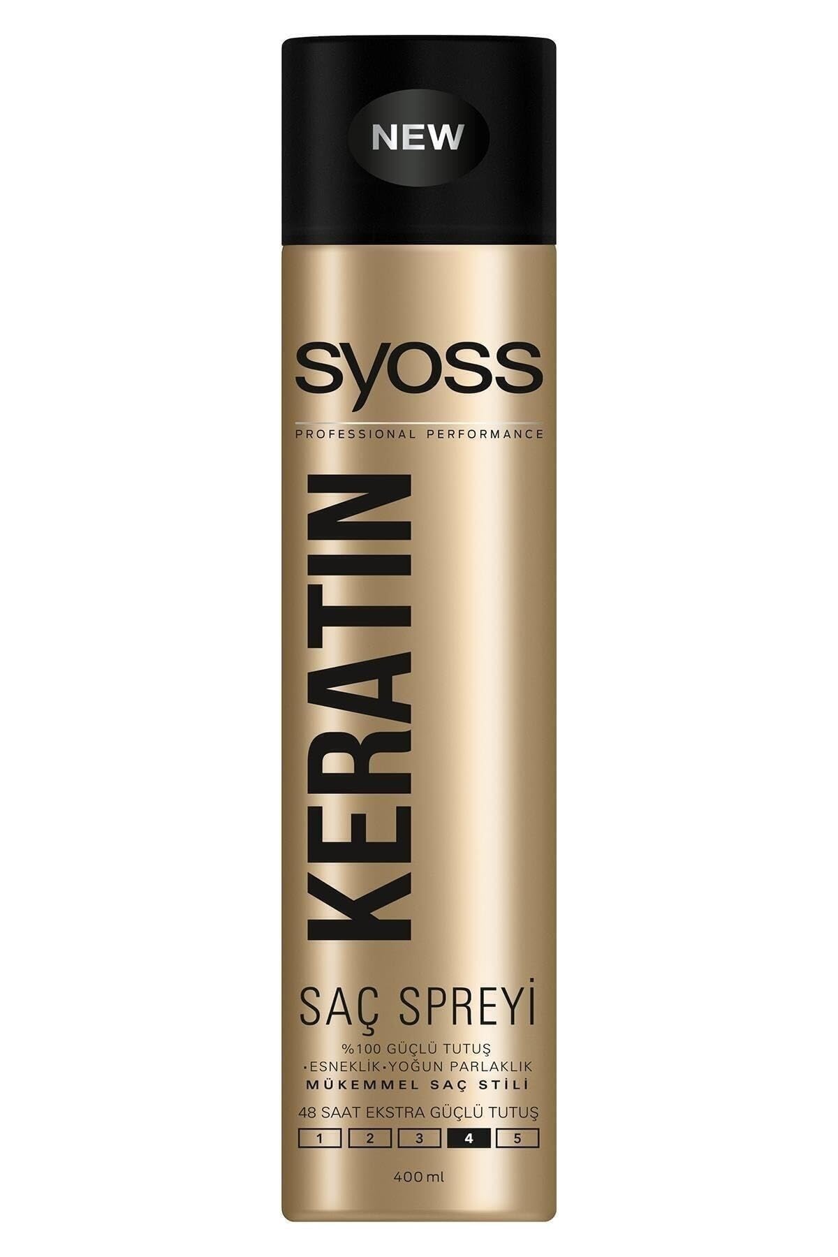 Syoss Keratin Saç Spreyi, 400ml, Parlak Görünüm, Yüksek Tutuculuk