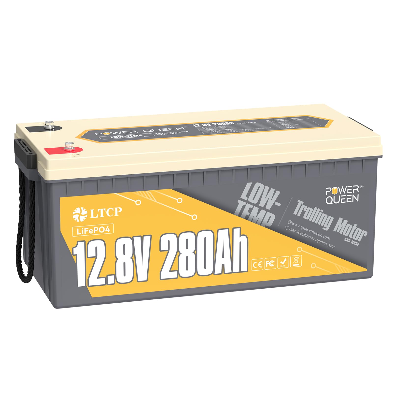 Power Queen 12.8V 280Ah PLUS LiFePO4 Battery