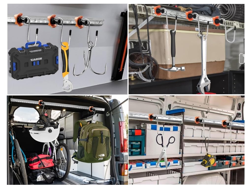 Anlising Ganchos para Rieles de Aerolíneas, 6PCS Airline Rail Fitting para Suspensión, Ganchos para Carril de Aerolínea, Accesorios de Riel de Aerolínea, Gancho de Carril, para Camiones, Remolques